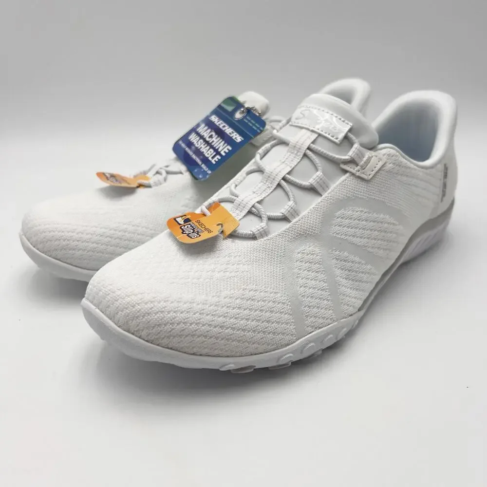 Skechers Slip Ins Womens Breathe Easy Knitty Waves Sneakers Size 9 White NIB